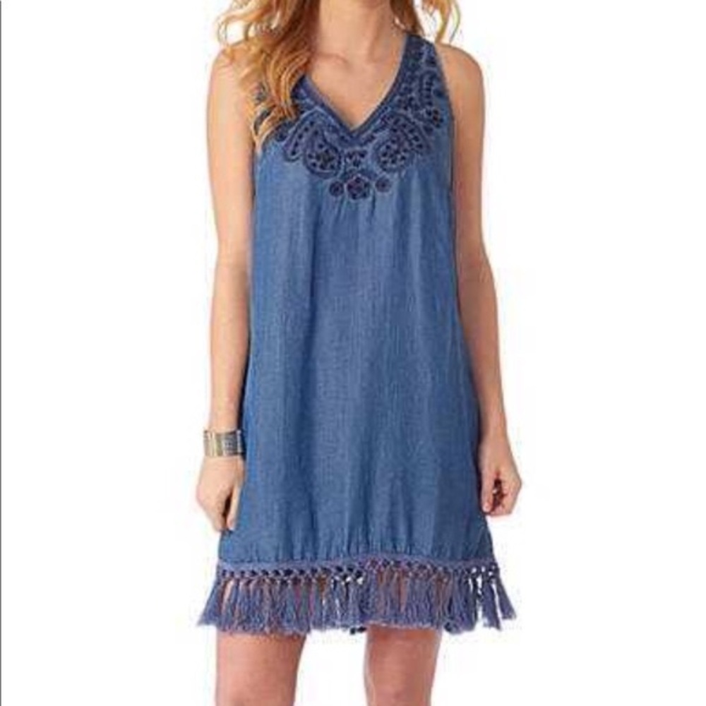 Chambray fringe dress by Beige Eci